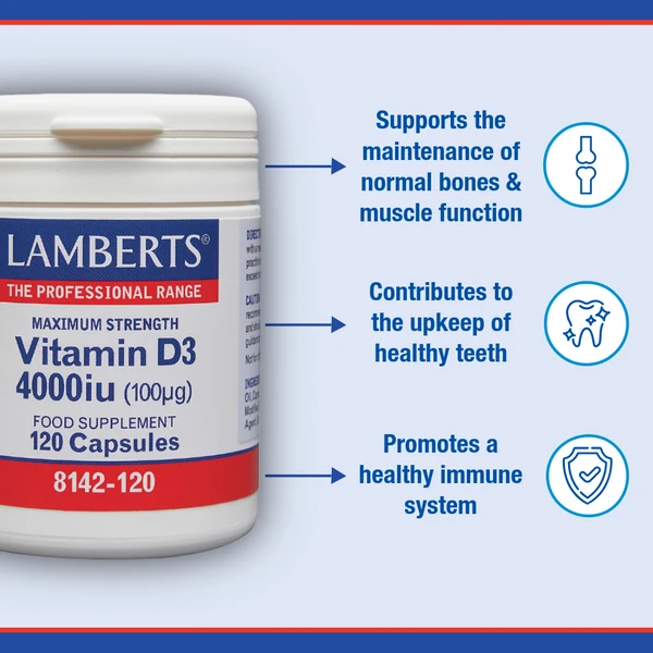 Lamberts Vitamin D3 4000iu (120) - Image 2