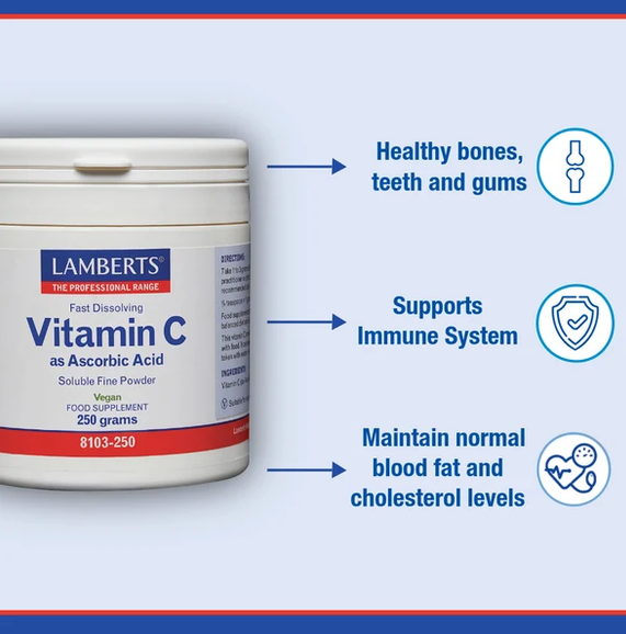 Lamberts Vitamin C As Ascorbic Acid (250g) - Image 5